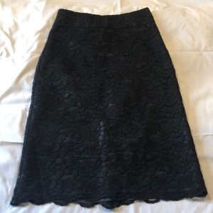 Banana Republic Black Lace Pencil Skirt SZ 0